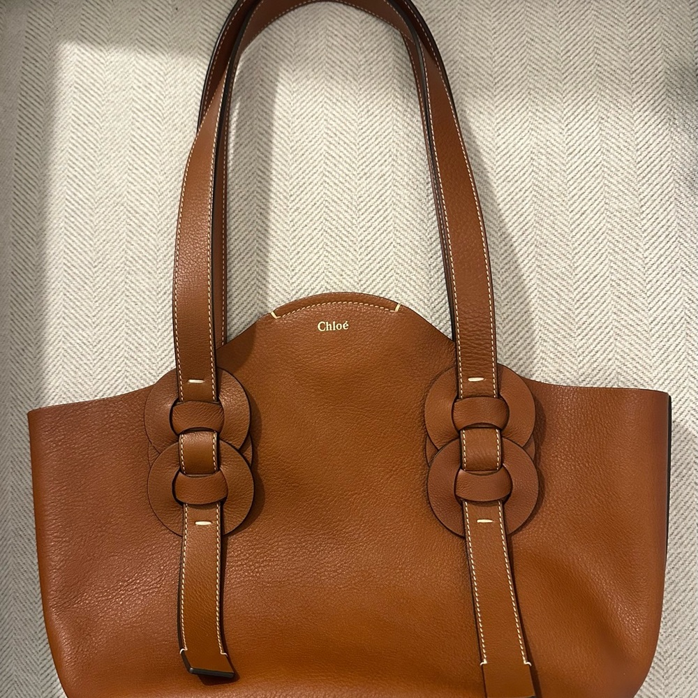 Rare! Chloe Darryl Rich Brown Leather Tote - Picture 14 of 16